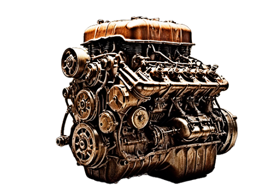 古びたエンジンの写真